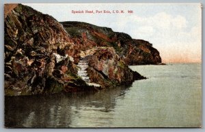 Postcard Port Erin Isle of Man c1910s Spanish Head Steps to Water Cliffs Rocks
