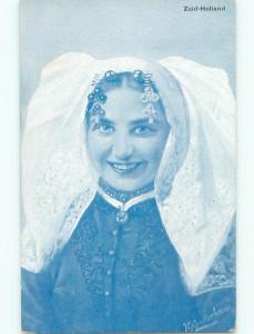 Unused Circa 1910 signed WOMAN FROM ZUID SECTION OF AMSTERDAM NETHERLANDS k6236