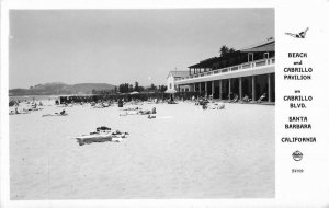 Beach Cabrillo Pavilion Santa Barbara California Frasher Photo Postcard 20-3693