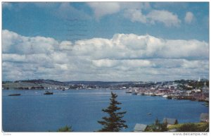 Aerial View, Lake, Harbor, LUNENBURG, Nova Scotia, Canada, PU-1955