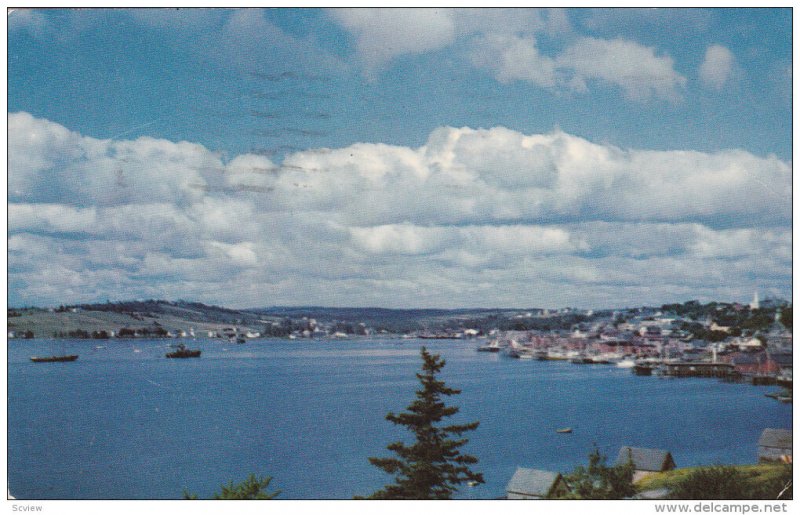 Aerial View, Lake, Harbor, LUNENBURG, Nova Scotia, Canada, PU-1955