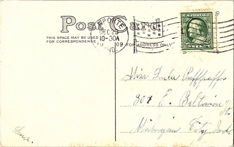 Christmas Greetings with Holly Berries c1909 Postcard