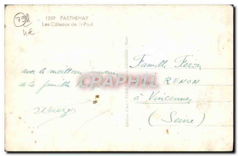 Old Postcard Parthenay Les Coteaux De St Paul