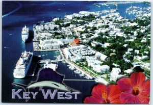 M-81025 Aerial View of the Key West Bight Mallory Dock Navy Mole Pier and Pie...