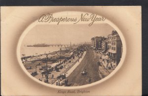 Sussex Postcard - A Prosperous New Year, Kings Road, Brighton   RS3984