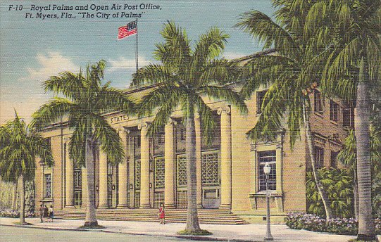 Florida Fort Myers Royal Palms and Open Air Post Office Curteich
