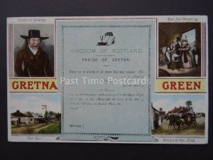 Kingdom of Scotland GRETNA GREEN Runaway Marriage 5 Image Multiview Old Postcard