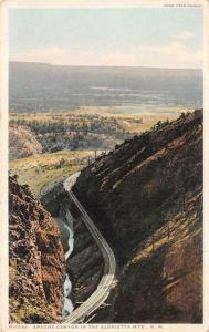 NM New Mexico  RAILROAD TRACKSAPACHE CANYONGlorietta Mts  c1920s Postcard