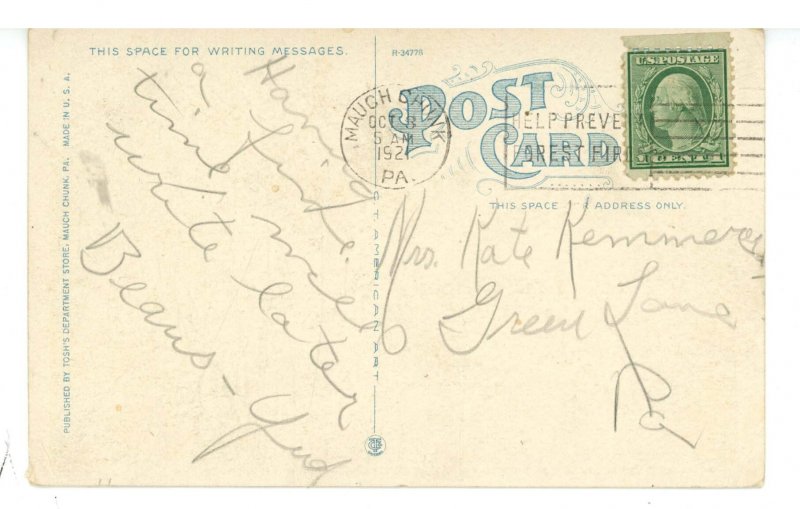 PA - Mauch Chunk. Ascending Mt. Jefferson Plane & Return Track ca 1921