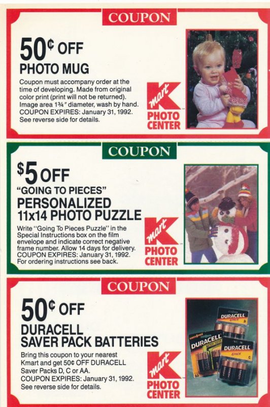 Coca Cola - Sant Claus - Postcard and Attached Coupons 1992 Advertising
