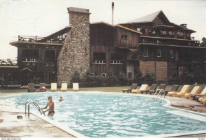 ST. DONAT, Quebec, Canada, PU-1986; Auberge St-Donat le mont La Reserve, swim...