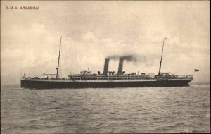 Steamship Steamer RMS Arcadian c1910 Vintage Postcard