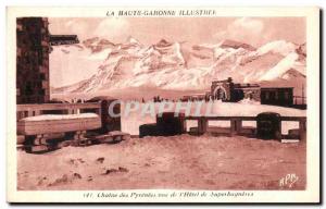 Old Postcard Chaine des Pyrenees View of The Hotel Superbagneres