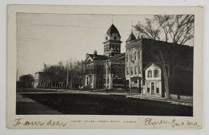 Crown Point Indiana Court House c1900s Postcard Q15