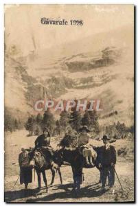 PHOTO CARD Gavarnie 1928 Donkey Mule