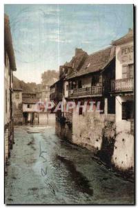 Old Postcard The Salies de Bearn Pyrenees Bass Old Houses along the Saleys