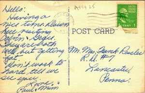  Lincoln Inscription in Memorial Hall Hodgenville KY Vtg Linen Postcard 