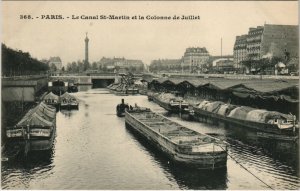 CPA PARIS 12e - Le Canal St-Martin et la Colonne de Juillet (55912)