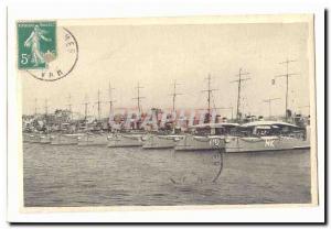  Vintage Postcard overall Toulon overall picture of the destroyers (ship boat bo