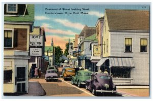 1940 Commercial Street Looking West Provincetown Cape Cod Massachusetts Postcard