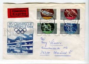 421688 EAST GERMANY GDR 1983 y  Express FDC w/ Winter Olympics Sarajevo stamps