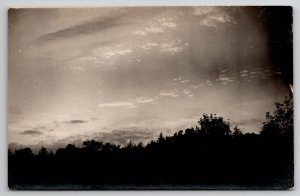 RPPC Dark Skies Above The Trees Real Photo Postcard Y24