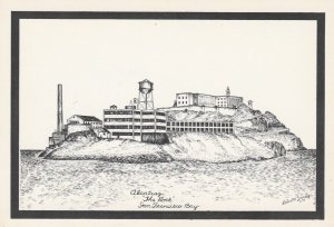 ALCATRAZ, THE ROCK, SAN FRANCISCO, California, USA - Vintage POSTCARD (Drawing)