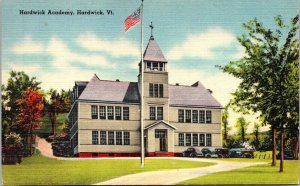 Hardwick Academy VT Vermont Linen Postcard VTG UNP Tichnor Vintage Unused 