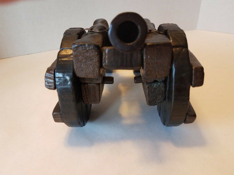 Vintage Wood and Metal Decorative Cannon for Display Non Working