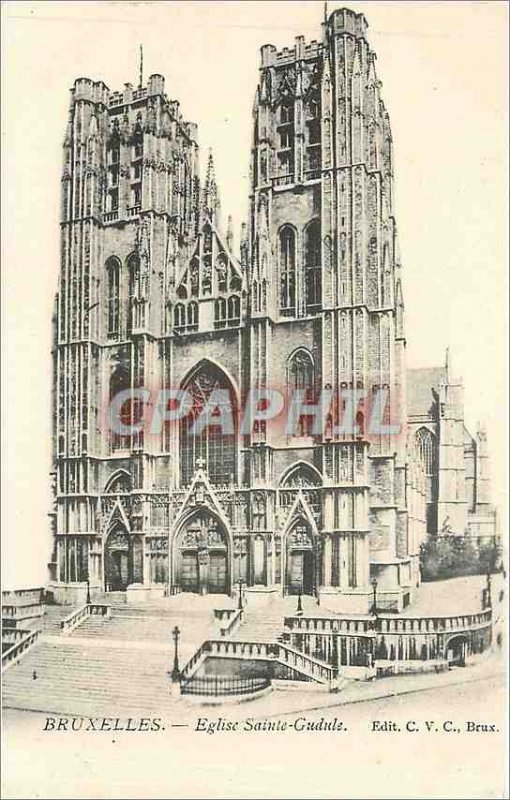 Old Postcard Bruxelles Eglise Sainte Gudule