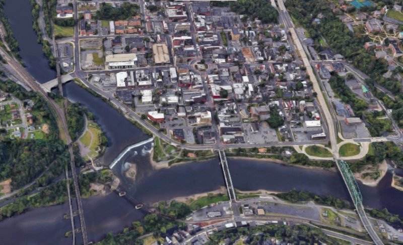 Easton Pennsylvania - Delaware River - Aerial View
