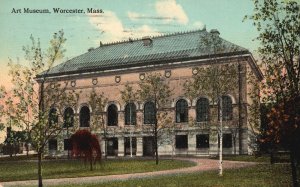 Vintage Postcard 1914 Art Gallery Museum Building Worcester Massachusetts MA