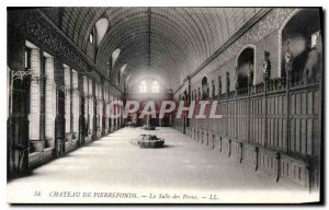 Old Postcard Chateau de Pierrefonds the hall of Preux