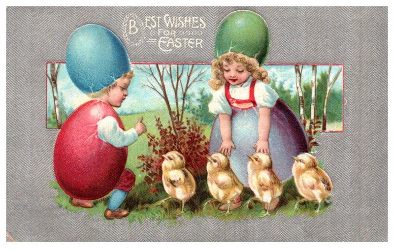 Easter  Children Wearing Egg Shells