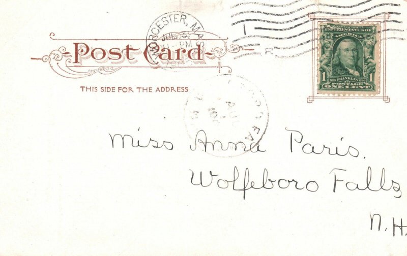 Vintage Postcard 1905 Post Office Building Worcester Massachusetts MA