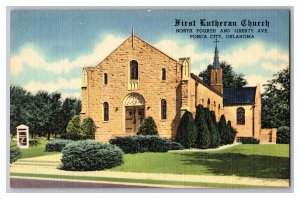 Vintage Postcard First Lutheran Church Ponca City Oklahoma 