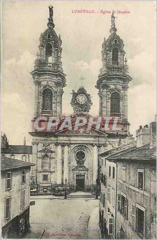 Postcard Old Church St Jacques Luneville