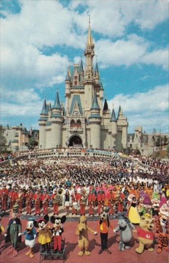 Florida Orlando Walt Disney World Cinderella Castle With Mickey Mouse and Cast