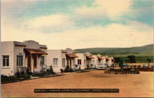 Linen Postcard Martin's Garden Courts 3950 No. Nevada Ave in Colorado Springs