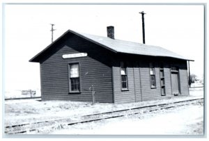 c1960 Fremont Iowa IA Exterior Railroad Train Depot Station RPPC Photo Postcard