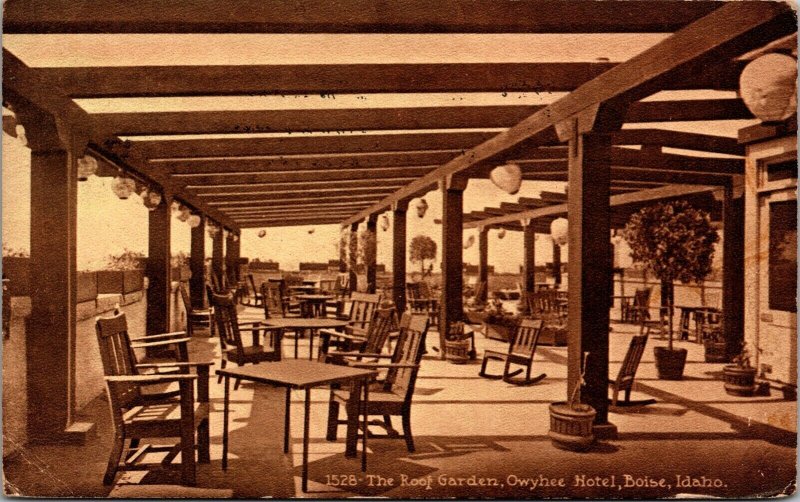 Postcard The Roof Garden at Owyhee Hotel in Boise, Idaho~1883