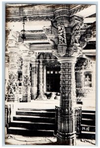 c1930s Dilwara Temple Columns Memnath Mt. Abu Rajastha India RPPC Photo Postcard