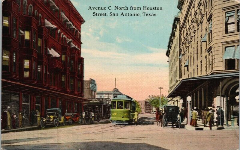 Avenue C San Antonio Texas TX UNUSED Kress Postcard D87