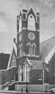 FIRST METHODIST CHURCH CARTHAGE MISSOURI FIRE HYDRANT PASTOR SIGNED POSTCARD '55