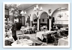 RPPC Reyndorp's Prinsenhof Restaurant interior MENU Delft Holland 4x6 Postcard