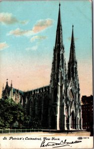 USA St Patrick's Cathedral New York City Vintage Postcard C024