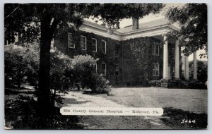 1939 Elk Country General Hospital Ridgway Pennsylvania Grounds Posted Postcard