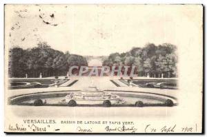 Old Postcard Versailles Latona fountain and green carpet