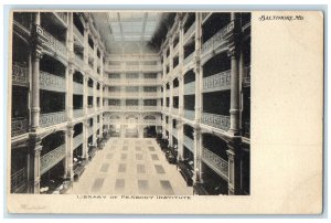 c1905 Library Of Peabody Institute Interior Building Baltimore Maryland Postcard