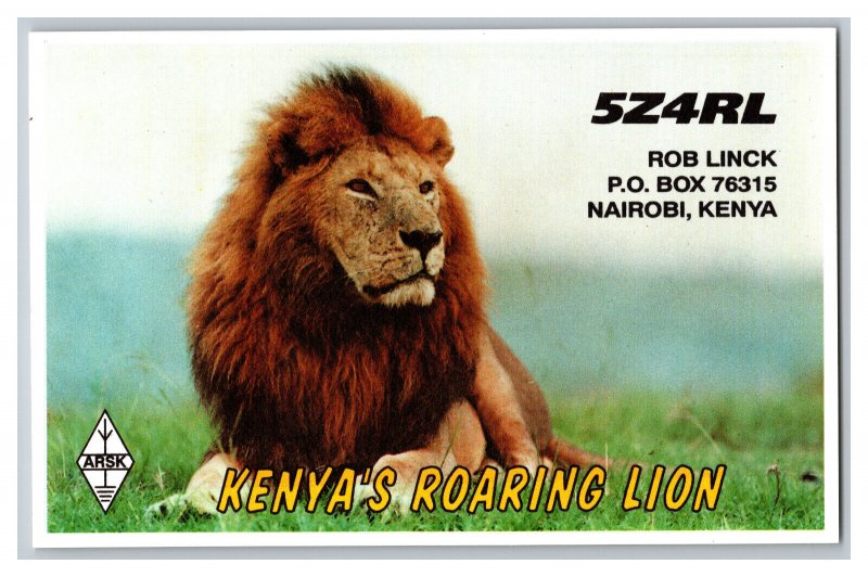 Postcard QSL CB Ham Radio Amateur Card From Nairobi Kenya 5Z4RL